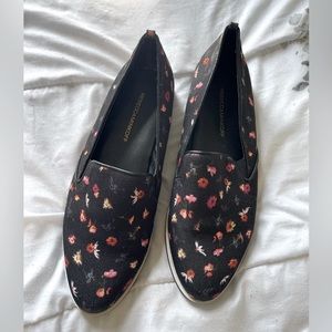 Rebecca minkoff black floral canvas shoes